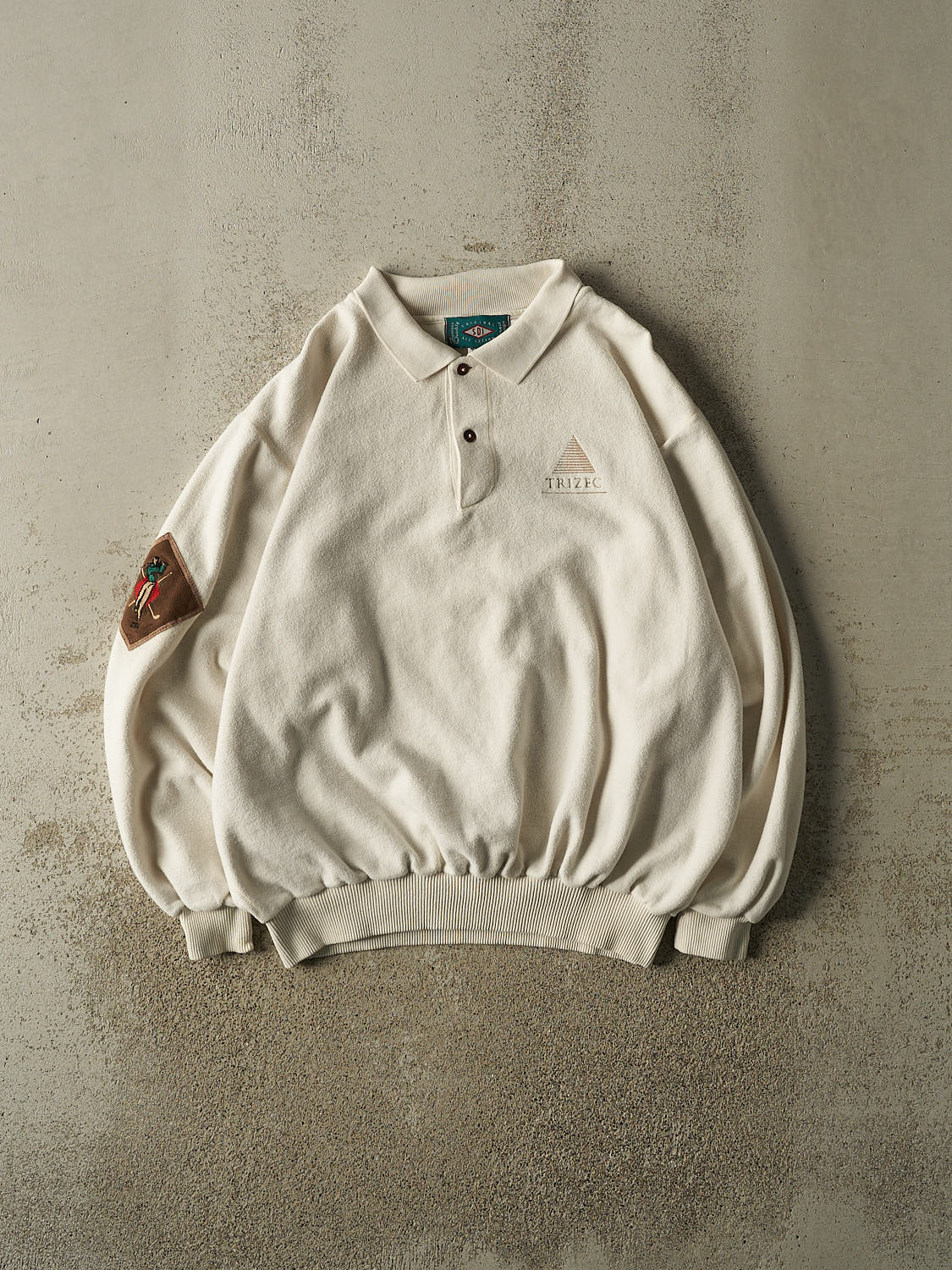 Vintage 90s Beige Trizec Golf Inside Out Quarter Button Sweater (XL)