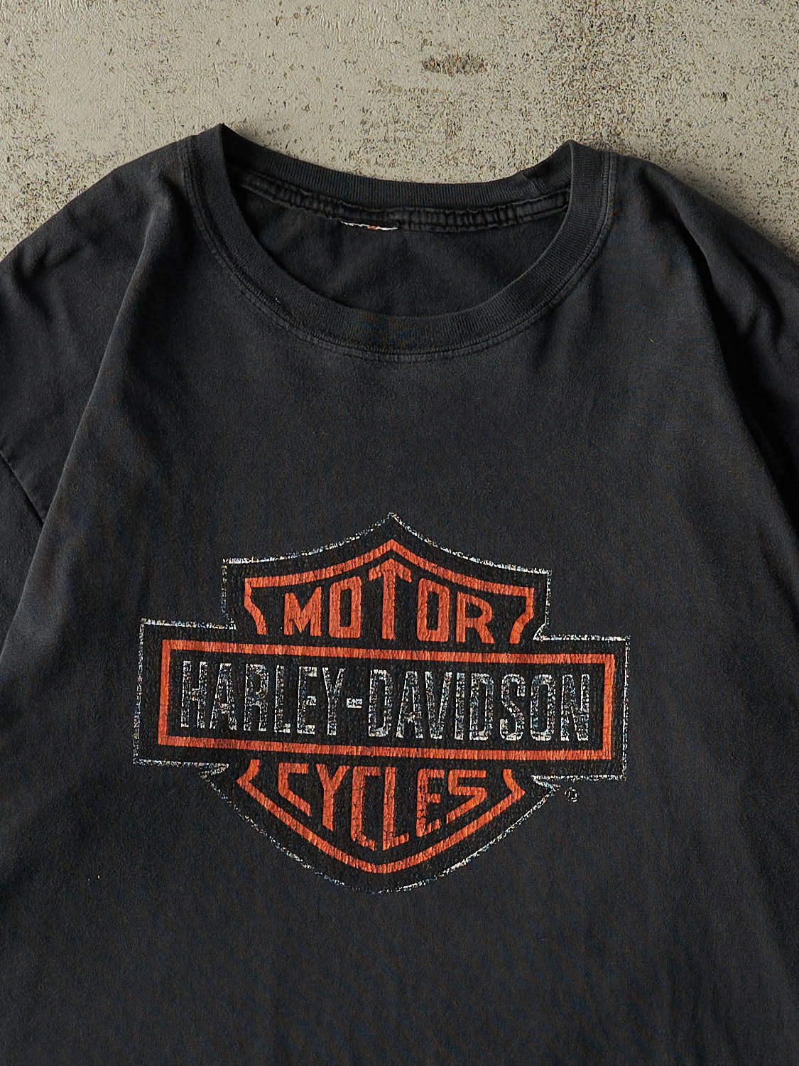 Vintage 90s Faded Black Harley Davidson Logo Tee (L/XL)