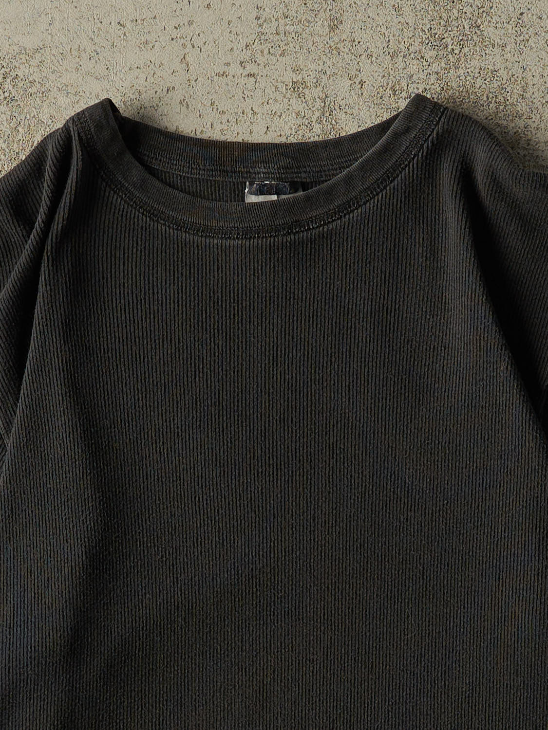 Vintage 90s Faded Black Thermal Tee (S/M)