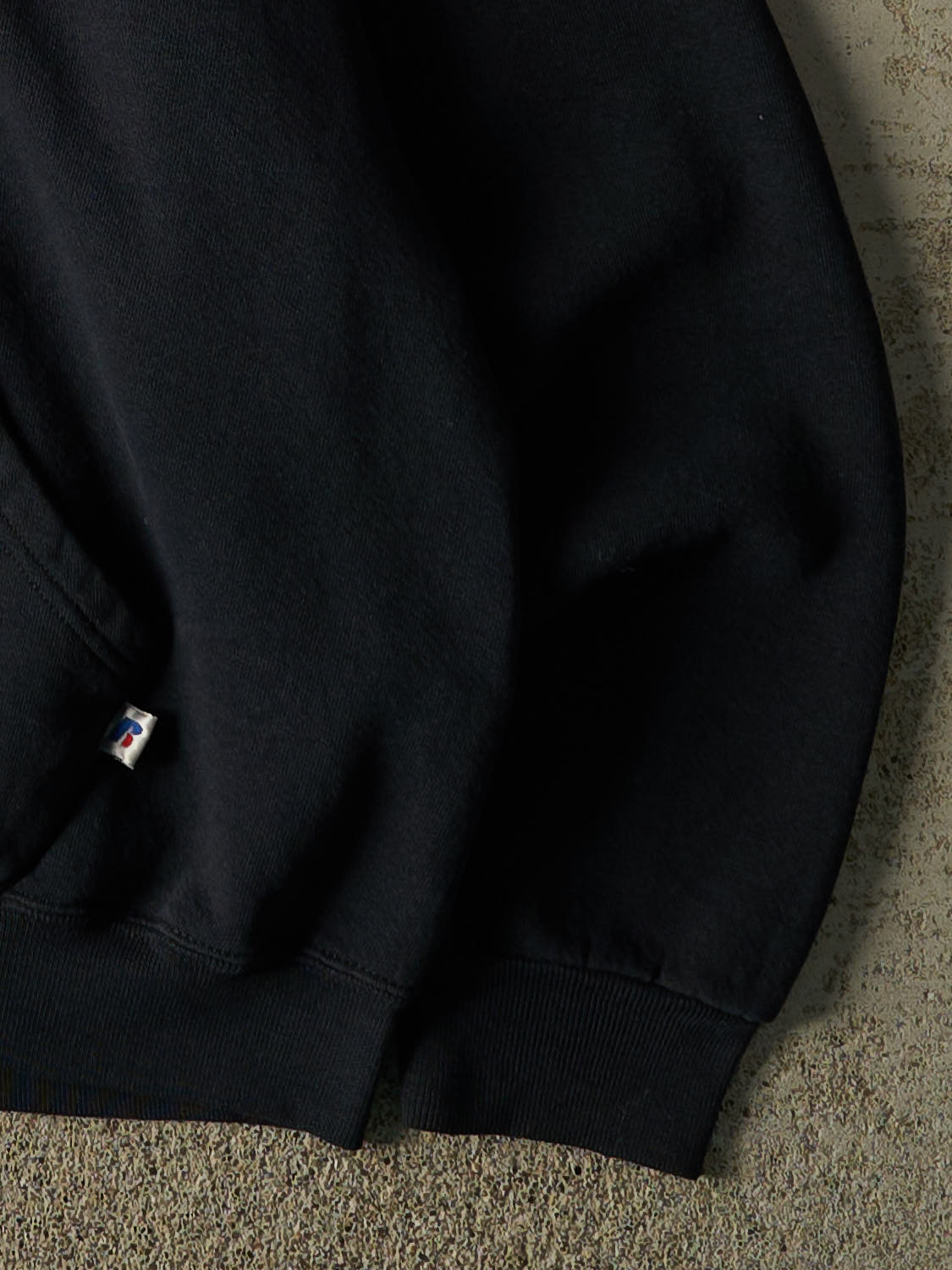 Vintage Y2K Faded Black Russell Athletic Grinnell College Hoodie (L)