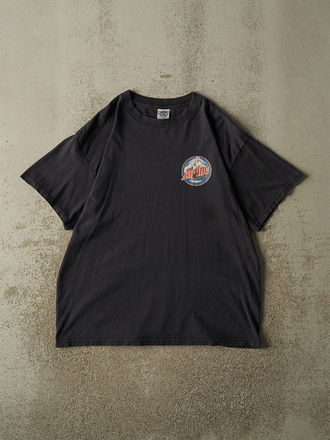 Vintage Y2K Faded Black Alpine Lager Tee (L)