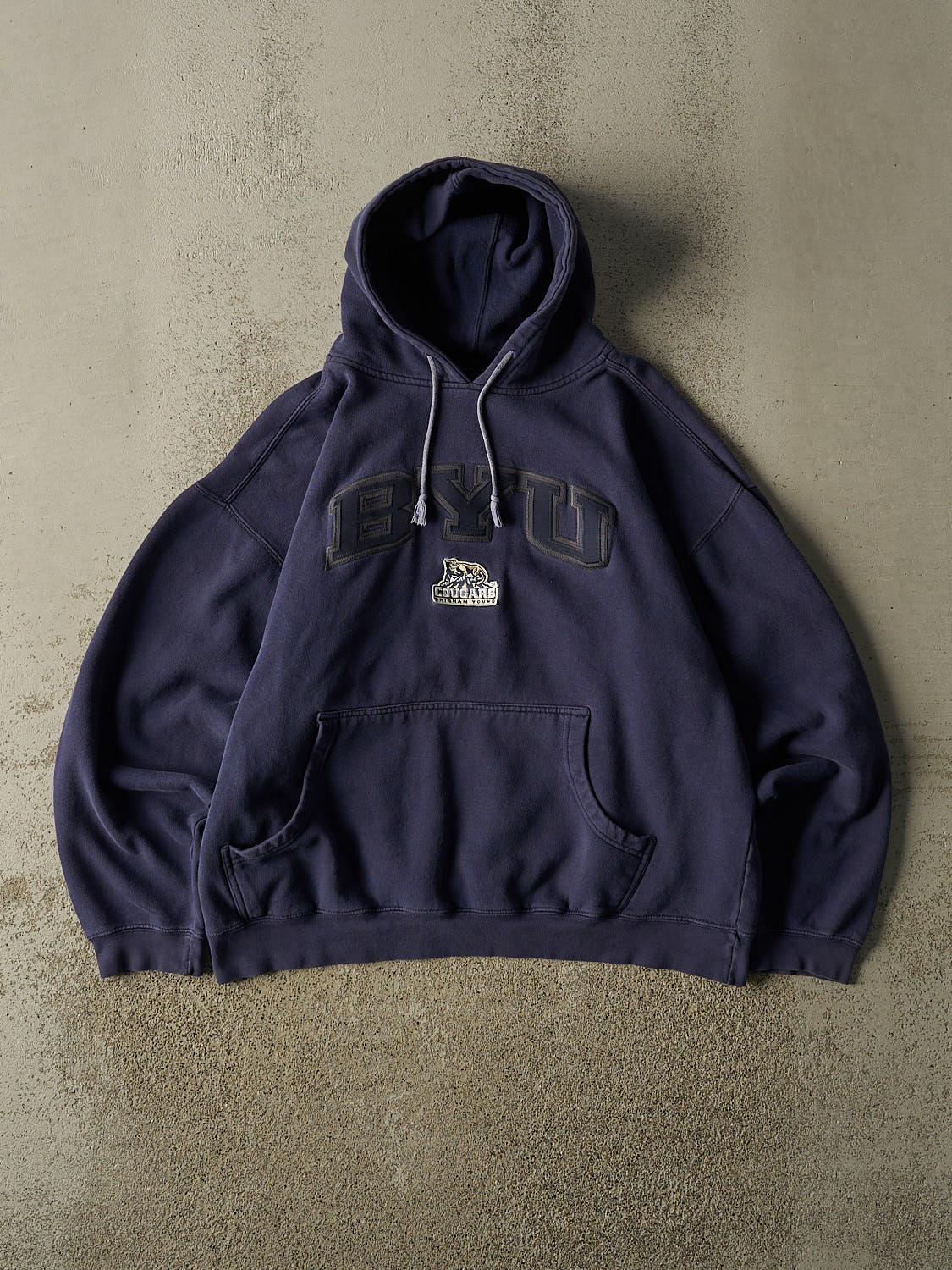 Vintage 90s Navy Blue Brigham Young University Hoodie (L)