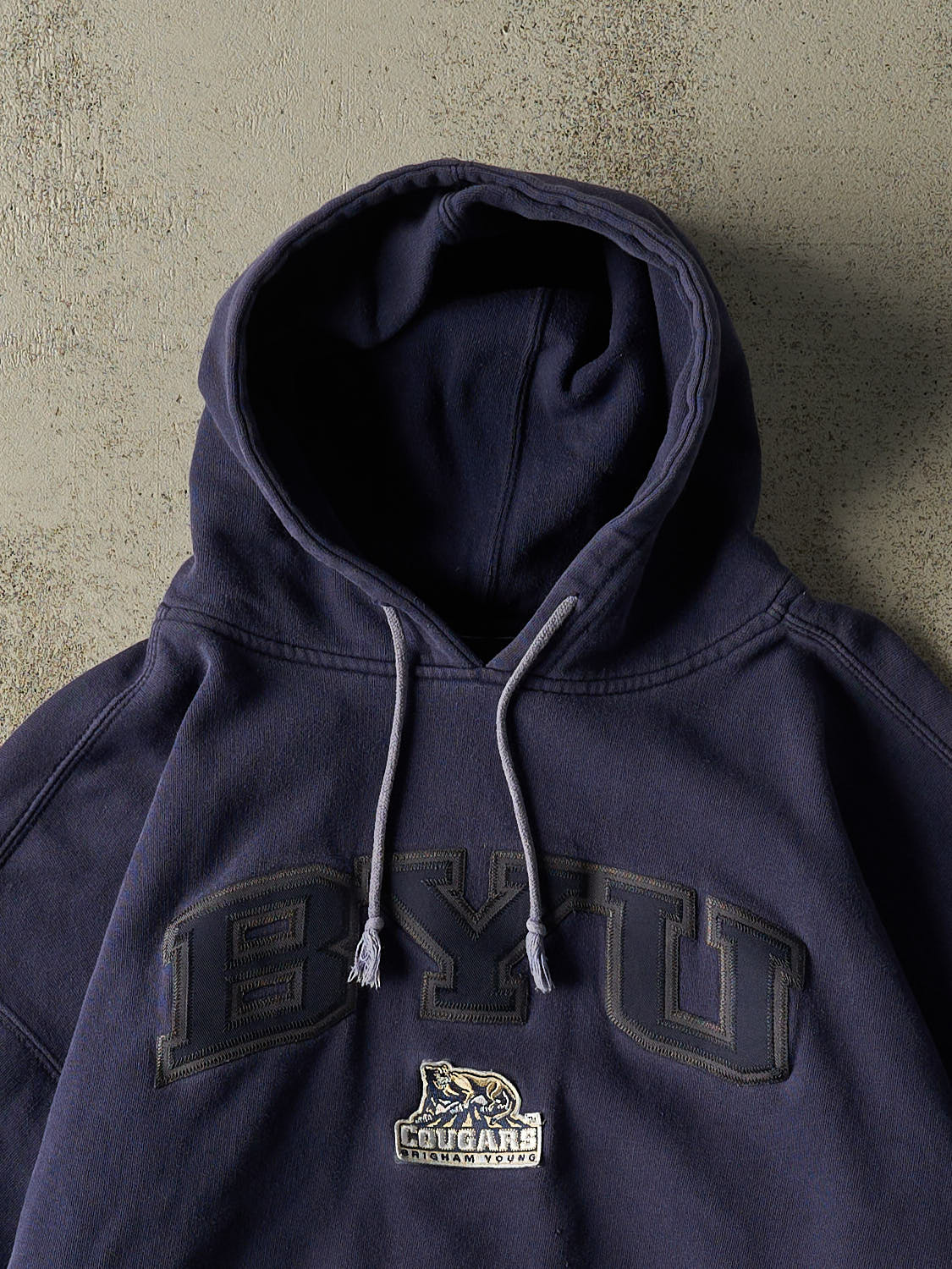 Vintage 90s Navy Blue Brigham Young University Hoodie (L)