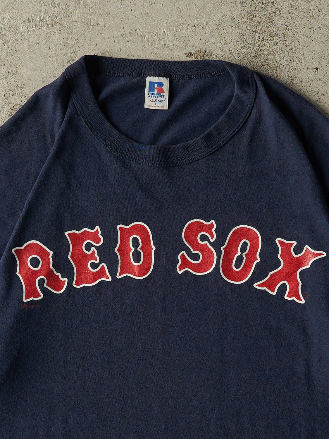 Vintage 90s Navy Blue Russell Athletic Boston Red Sox Tee (XL/XXL)