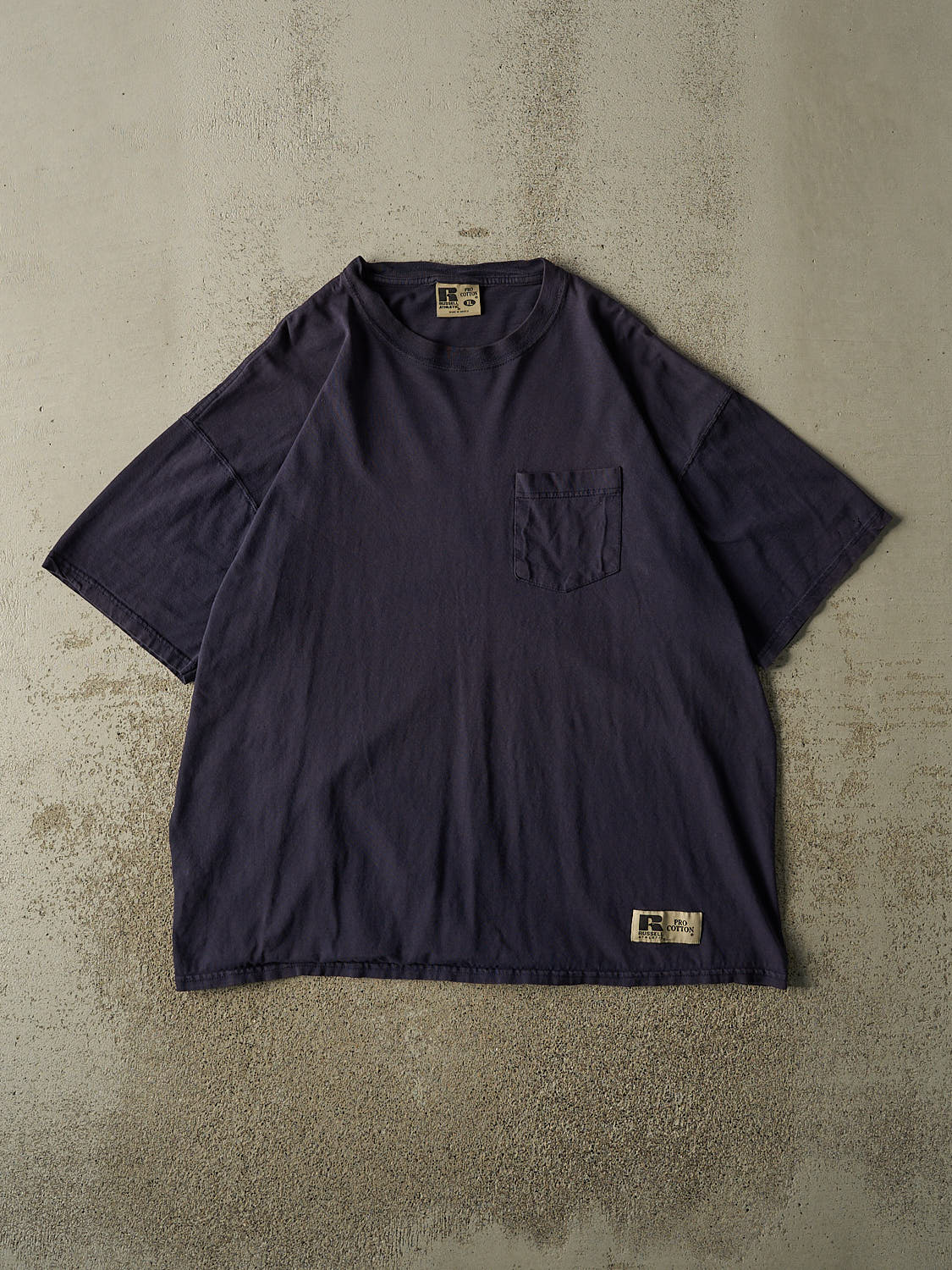 Vintage 90s Navy Blue Russell Athletic Pocket Tee (XL/XXL)