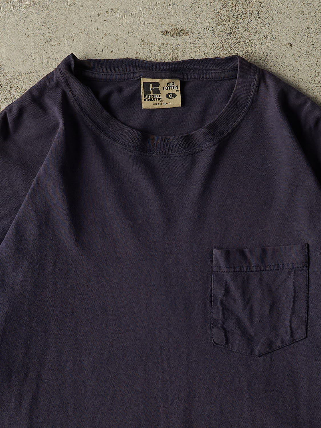 Vintage 90s Navy Blue Russell Athletic Pocket Tee (XL/XXL)