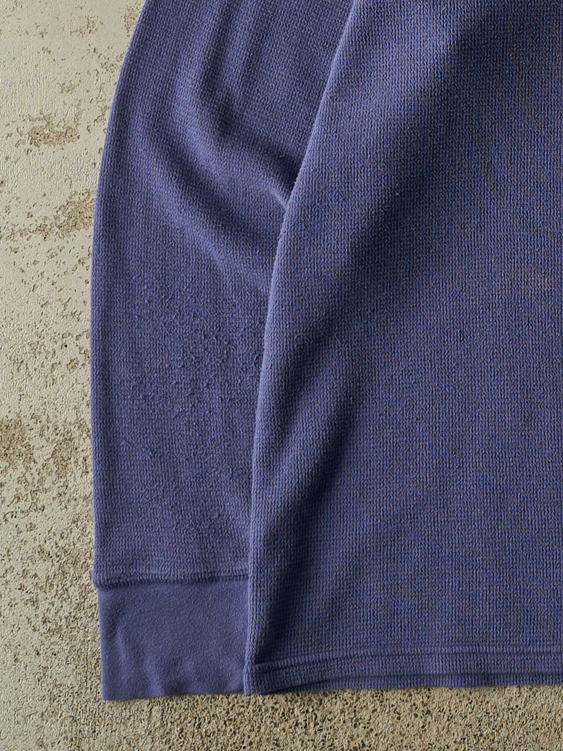 Vintage Y2K Blue Polo Thermal Quarter Button Long Sleeve (L)