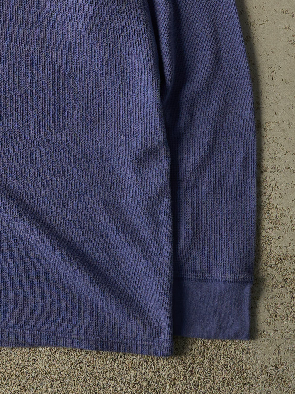 Vintage Y2K Blue Polo Thermal Quarter Button Long Sleeve (L)