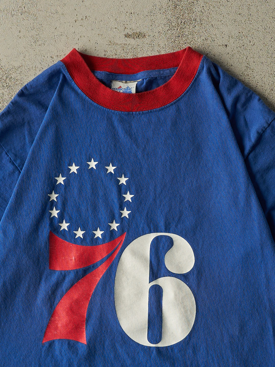 Vintage Y2K Blue Philadelphia 76ers Ringer Tee (M/L)