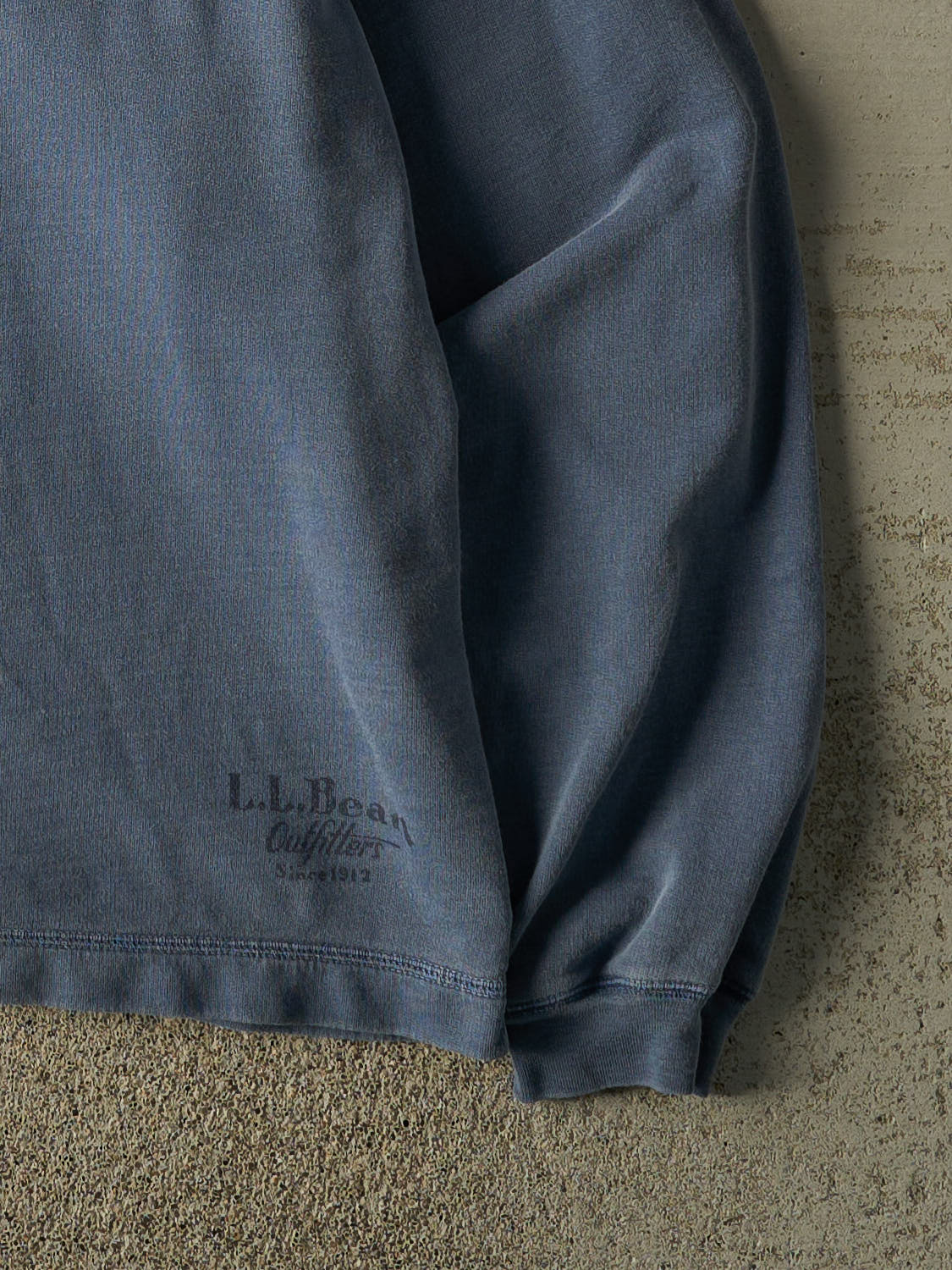 Vintage Y2K Washed Blue LL Bean Quarter Button Long Sleeve (XL/XXL)