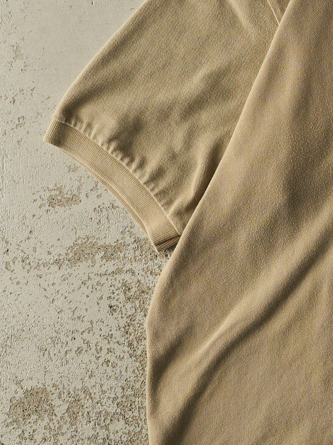 Vintage 90s Beige Polo Quarter Button Tee (L/XL)