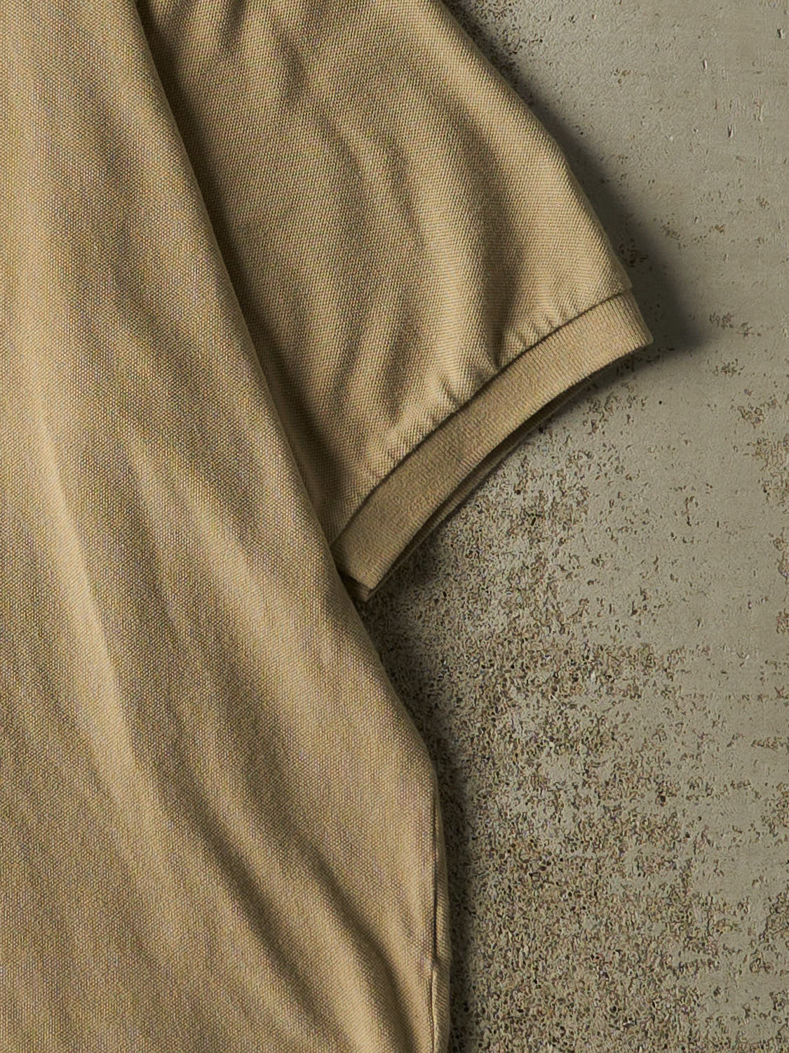 Vintage 90s Beige Polo Quarter Button Tee (L/XL)