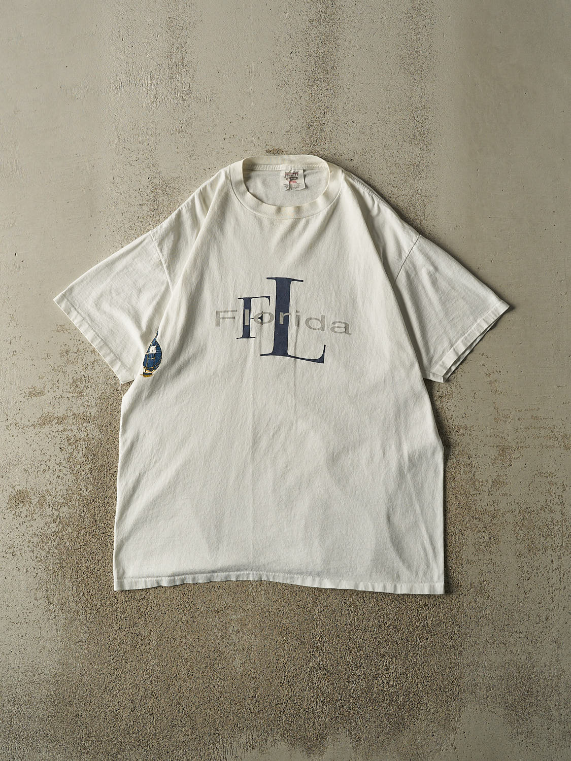 Vintage 90s White Florida Single Stitch Tee (L/XL)