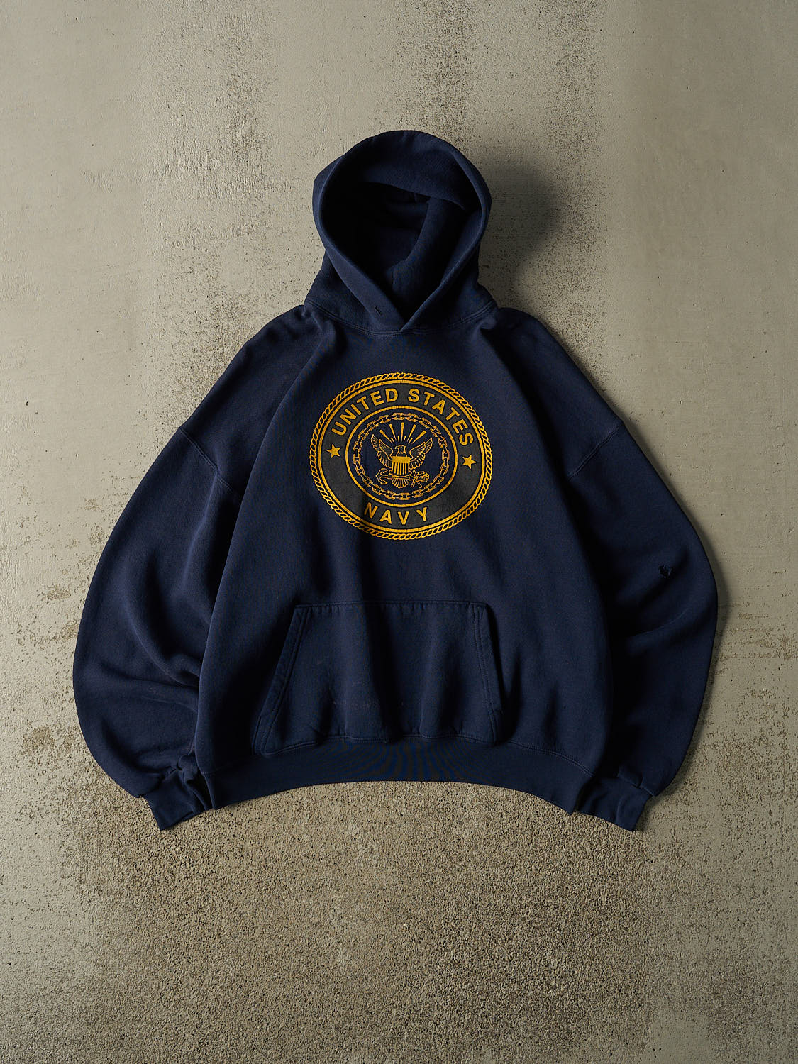 Vintage 90s Navy Blue United States Navy Hoodie (L)