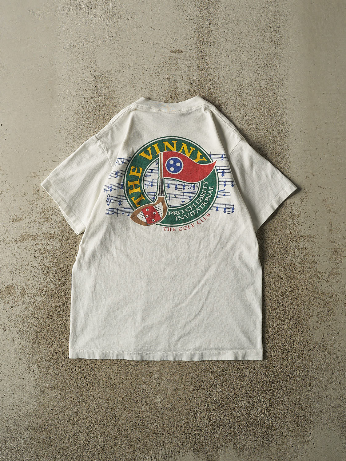 Vintage 90s White The Vinny Golf Club Pro-Celebrity Invitational Single Stitch Tee (S/M)