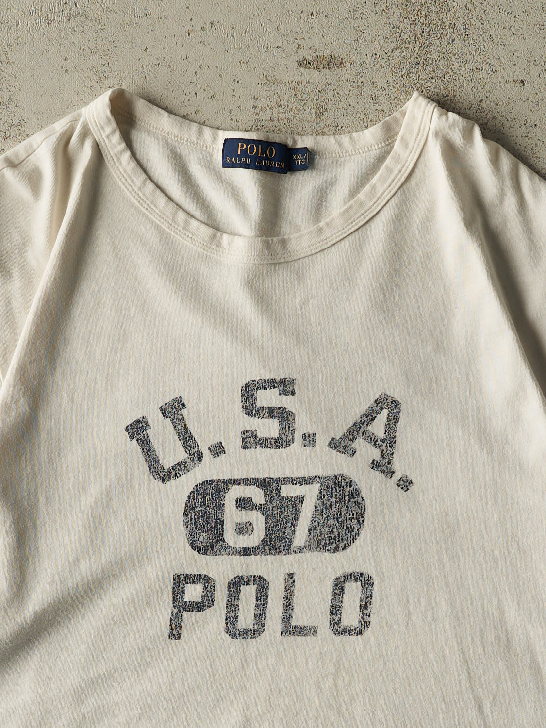 Vintage Y2K Beige Polo Tee (XL)