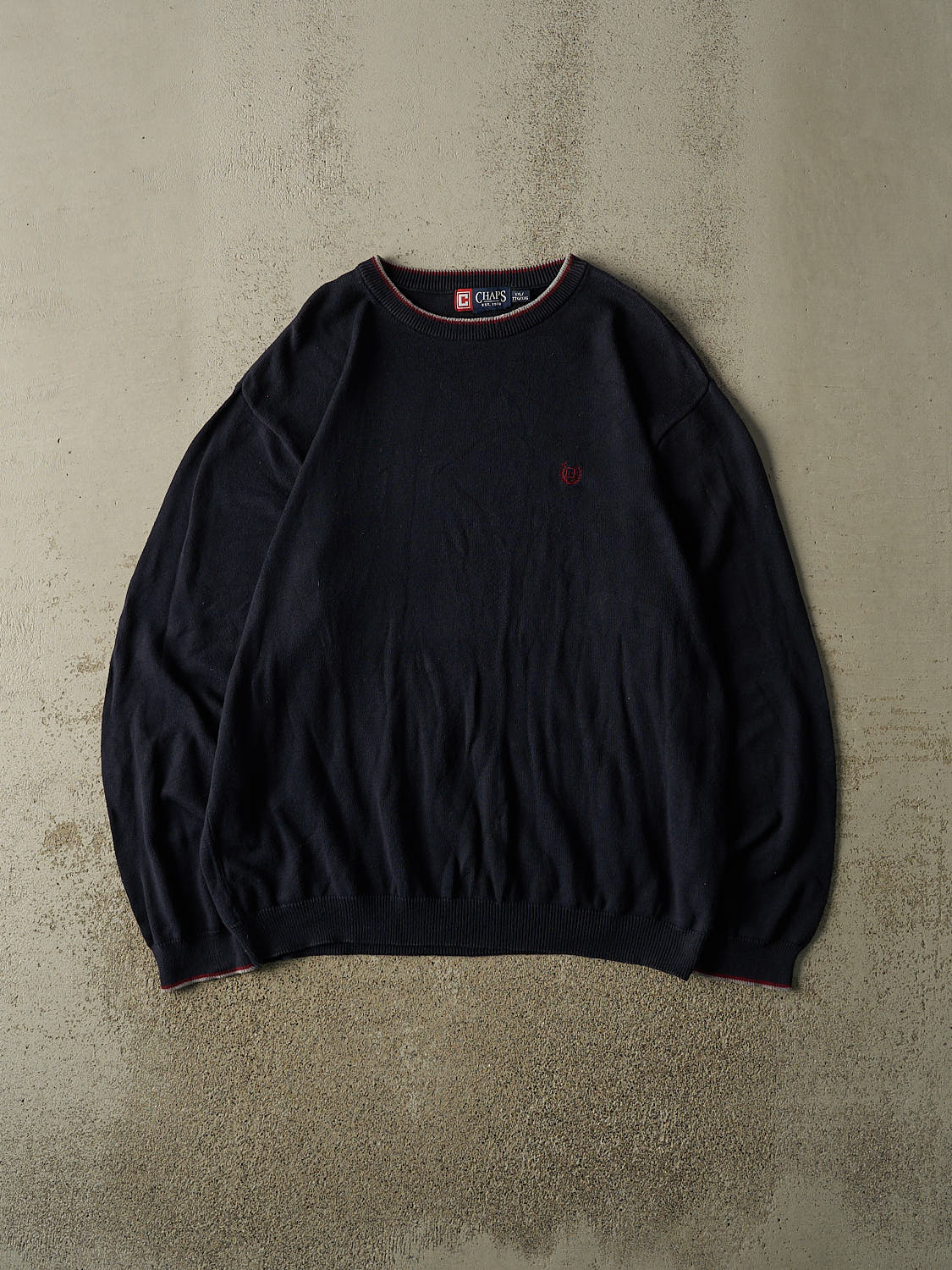 Vintage Y2K Navy Blue Chaps Knit Sweater (XL/XXL)