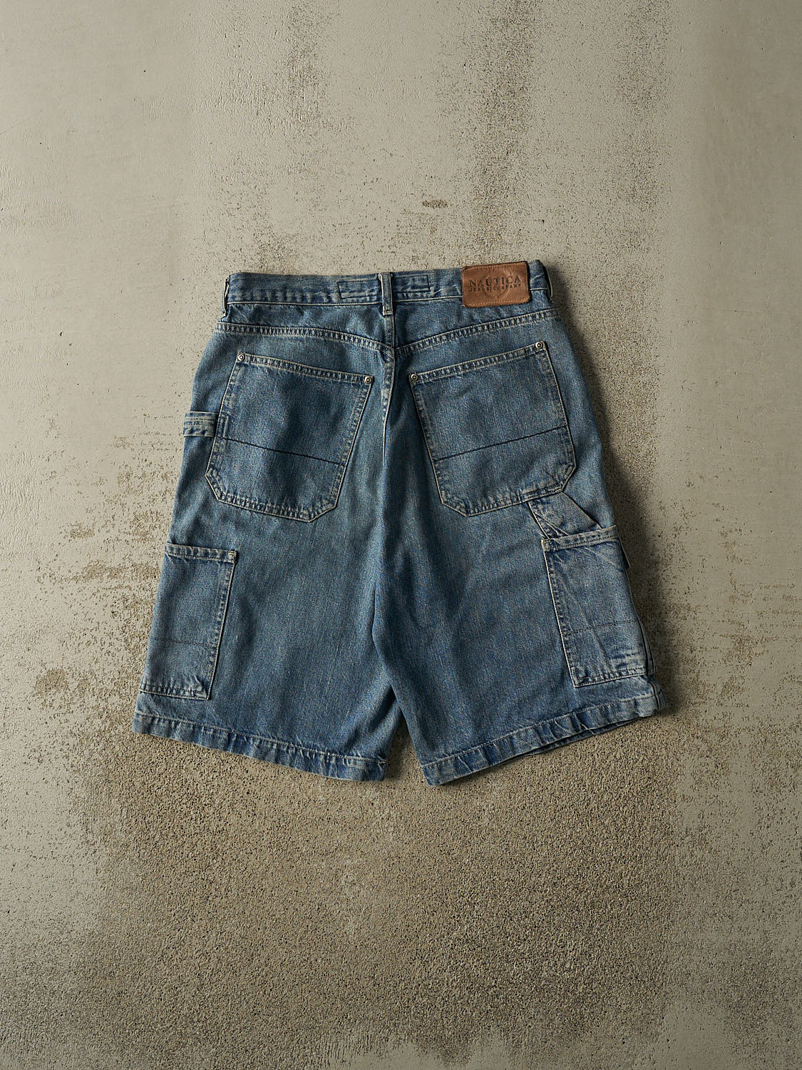 Vintage 90s Mid Wash Nautica Cargo Jean Shorts (32x11.5)