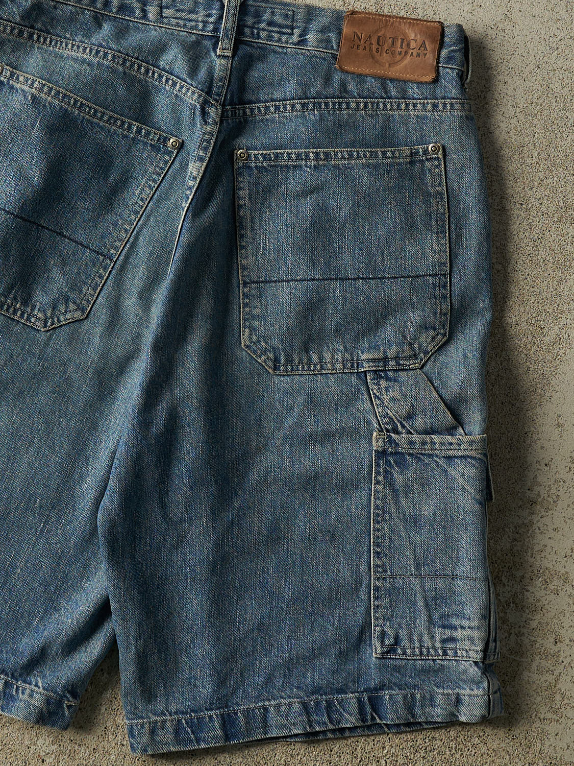 Vintage 90s Mid Wash Nautica Cargo Jean Shorts (32x11.5)