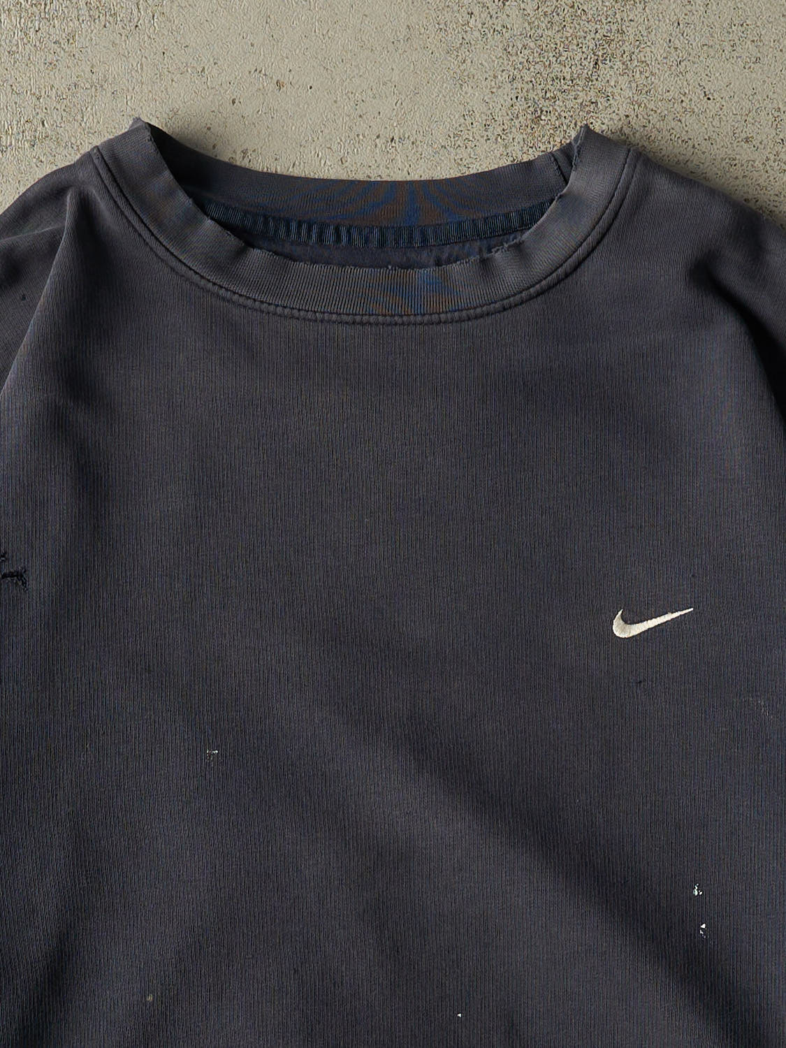 Vintage Y2K Faded Navy Nike Embroidered Crewneck (XL/XXL)