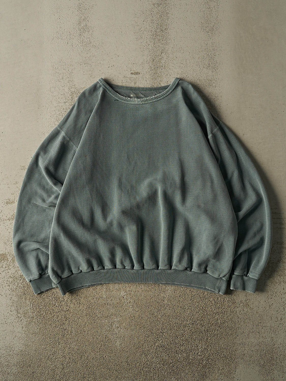 Vintage Y2K Washed Green Wind River Blank Crewneck (XL/XXL)