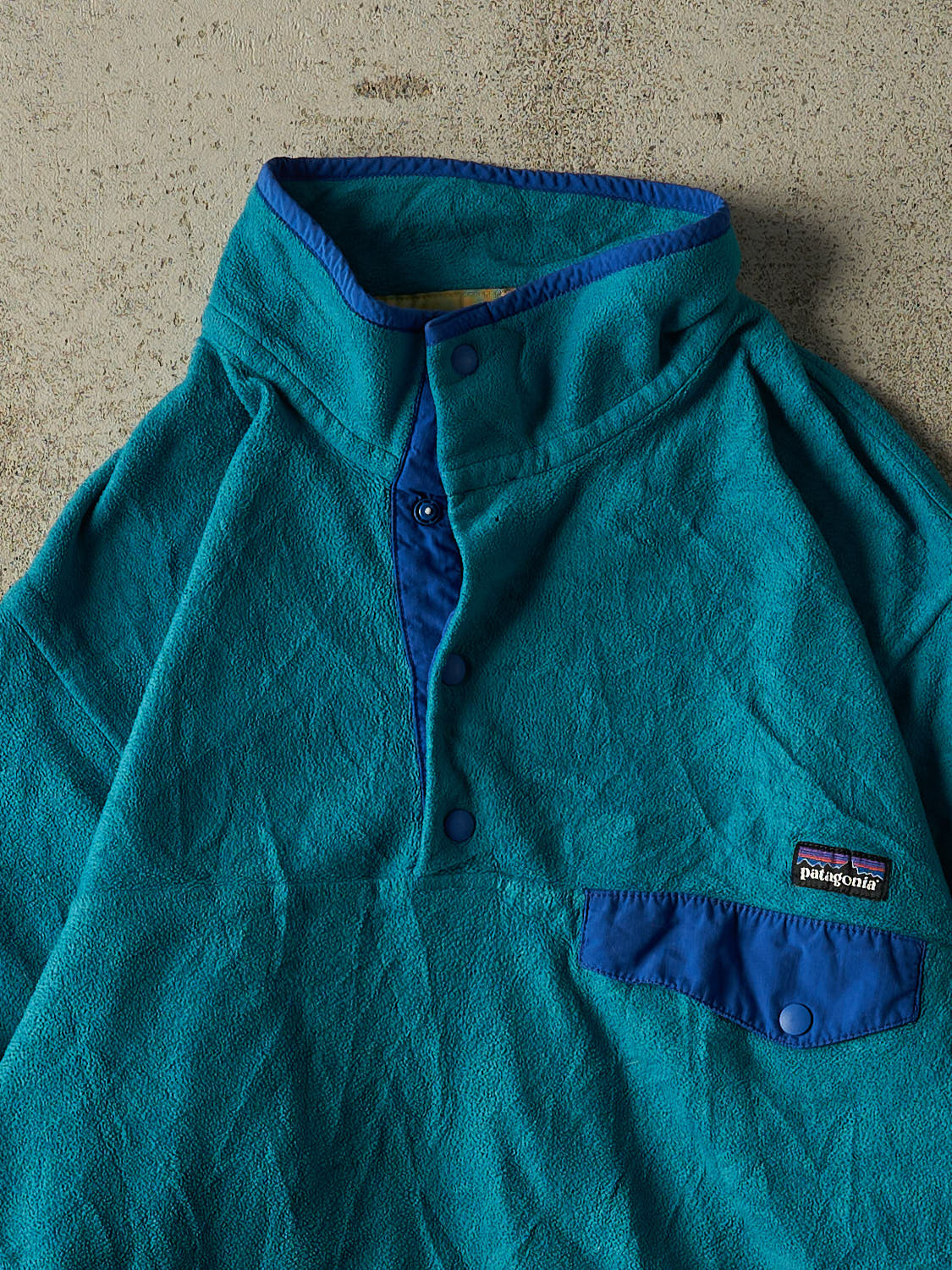 Vintage 90s Teal Patagonia Quarter Button Fleece (S/M)