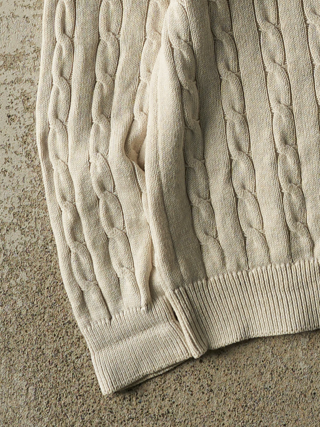 Vintage 90s Beige Chaps Cable Knit Sweater (M/L)