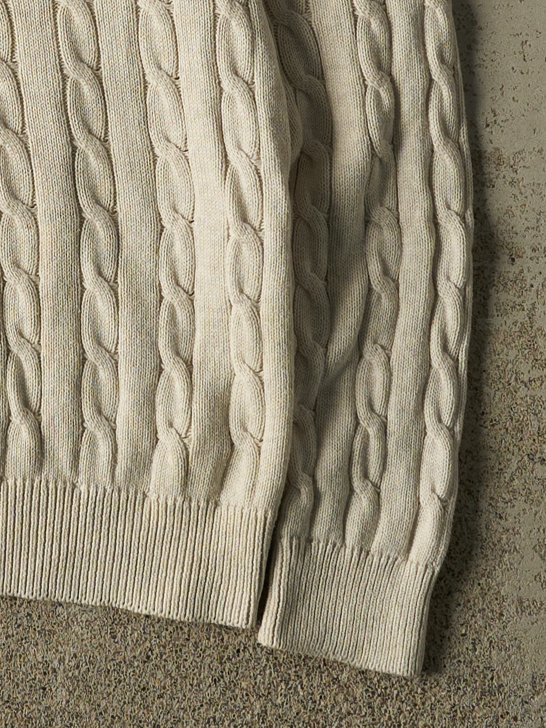 Vintage 90s Beige Chaps Cable Knit Sweater (M/L)