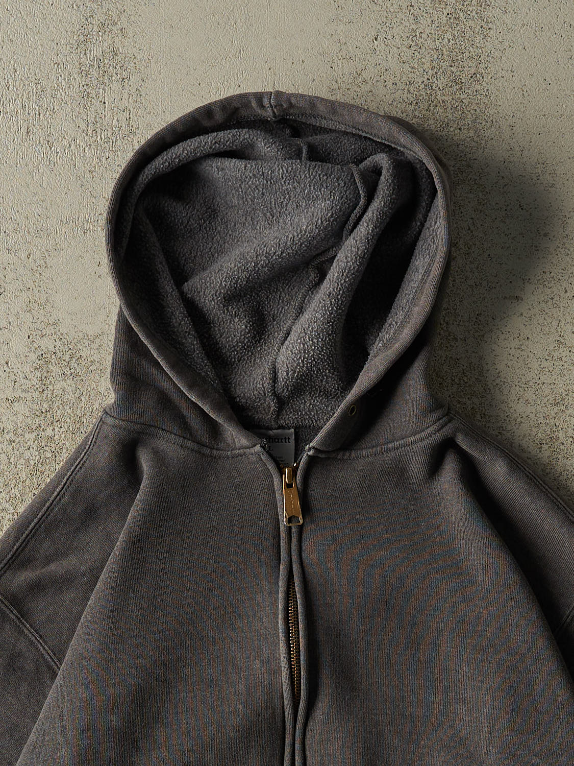 Vintage 90s Charcoal Grey Carhartt Zip Up Hoodie (L/XL)