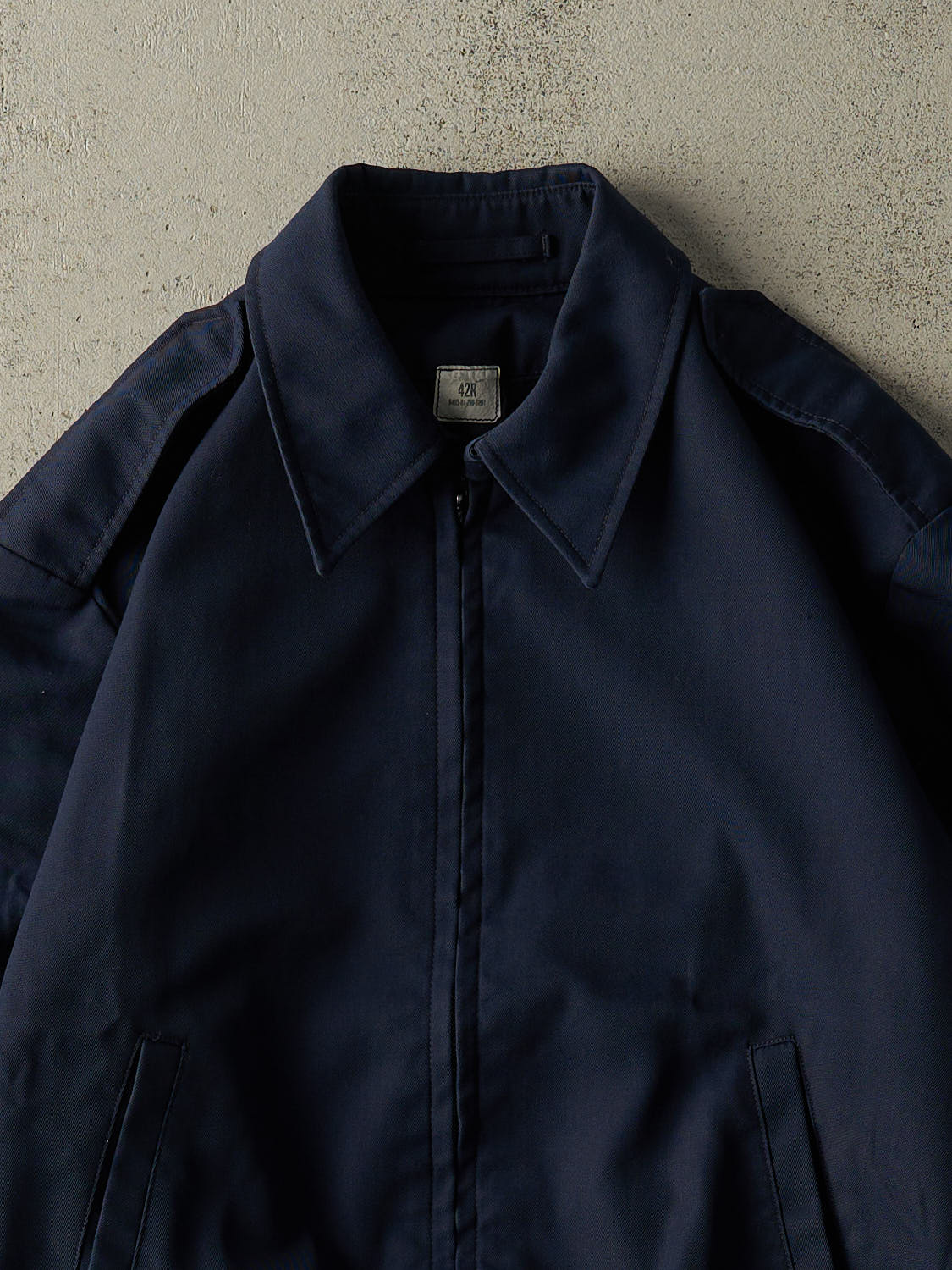 Vintage 90s Navy Blue Harrington Bomber Jacket (M/L)