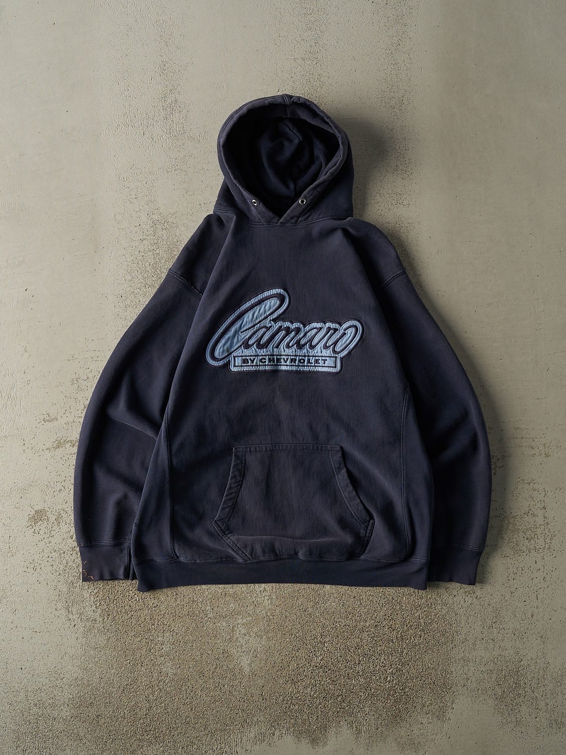 Vintage 90s Navy Blue Camaro Embroidered Hoodie (L/XL)