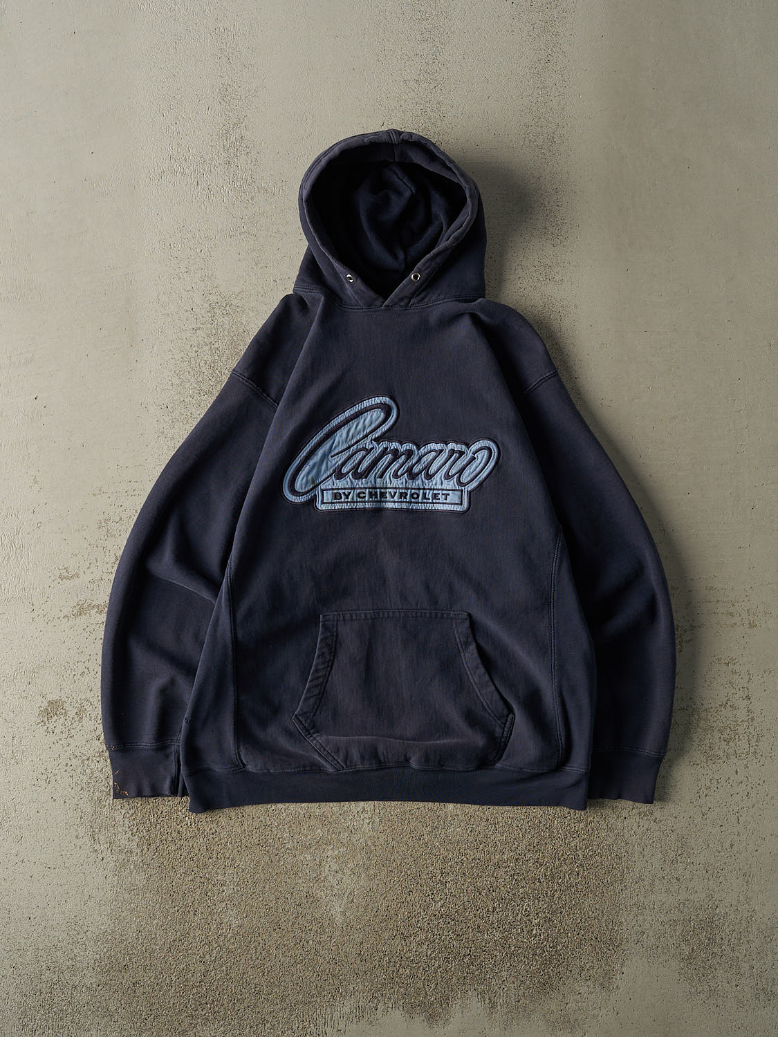 Vintage 90s Navy Blue Camaro Embroidered Hoodie (L/XL)