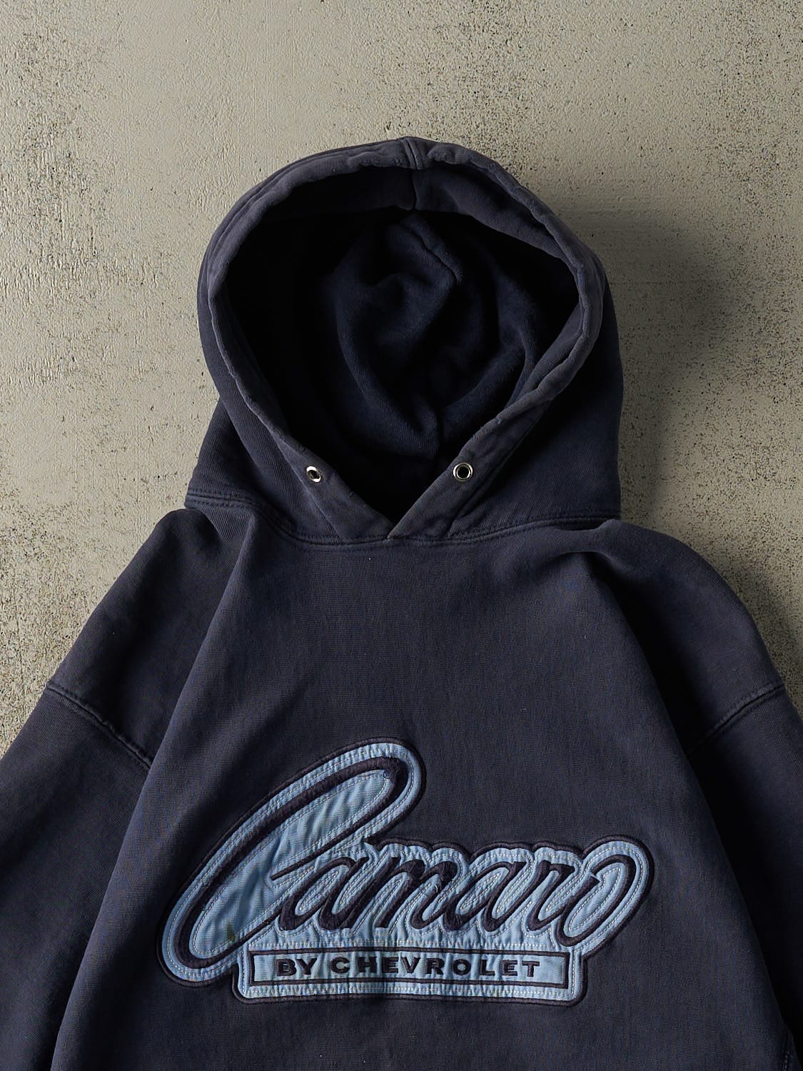 Vintage 90s Navy Blue Camaro Embroidered Hoodie (L/XL)