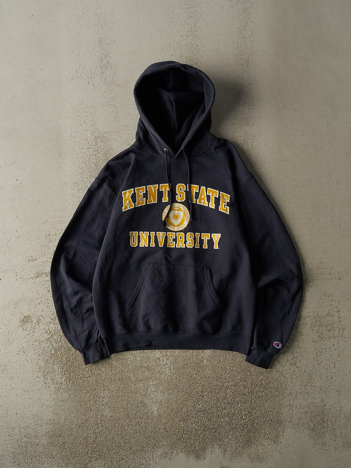 Vintage Y2K Navy Blue Kent State University Champion Hoodie (S/M)