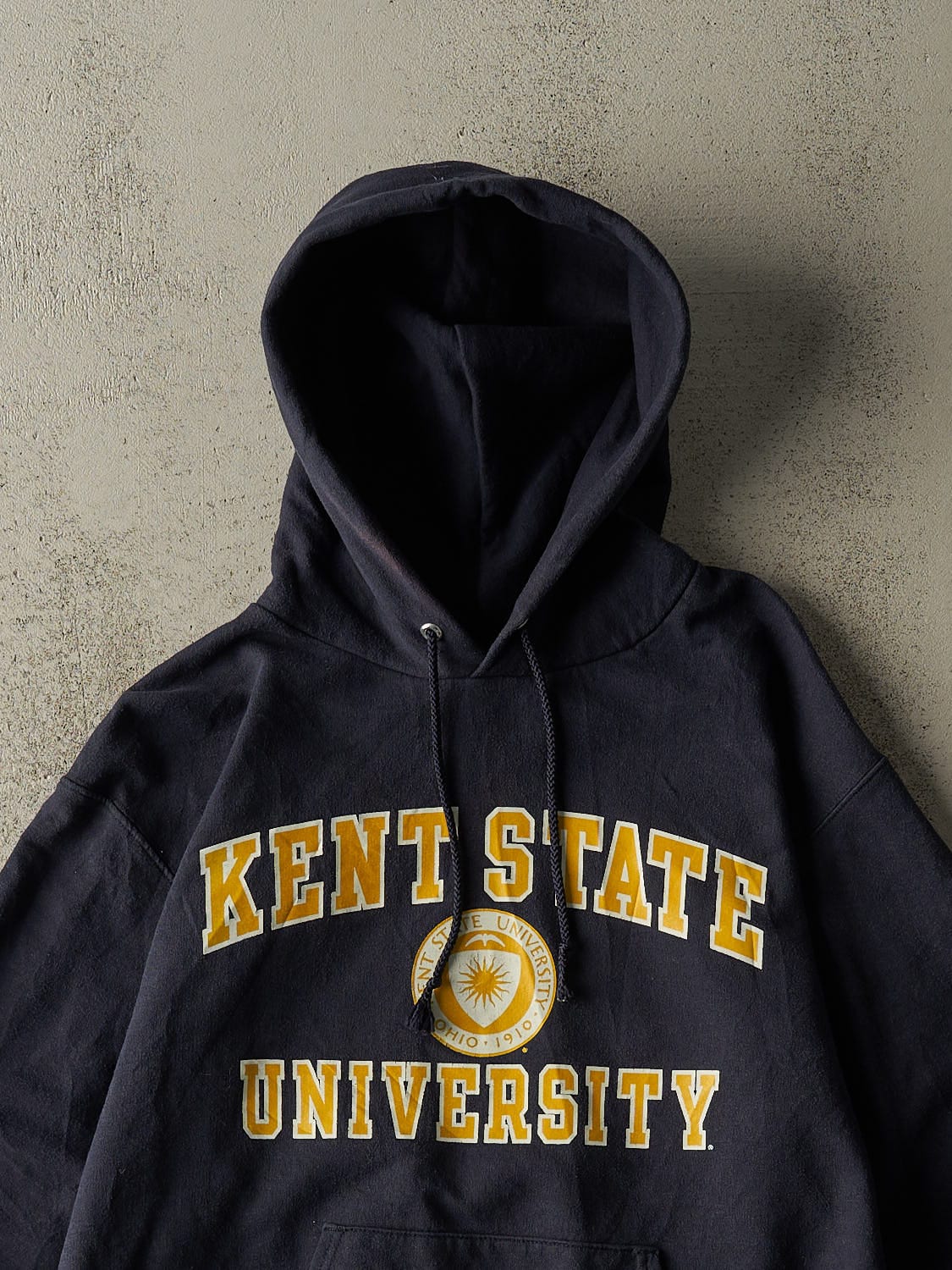 Vintage Y2K Navy Blue Kent State University Champion Hoodie (S/M)