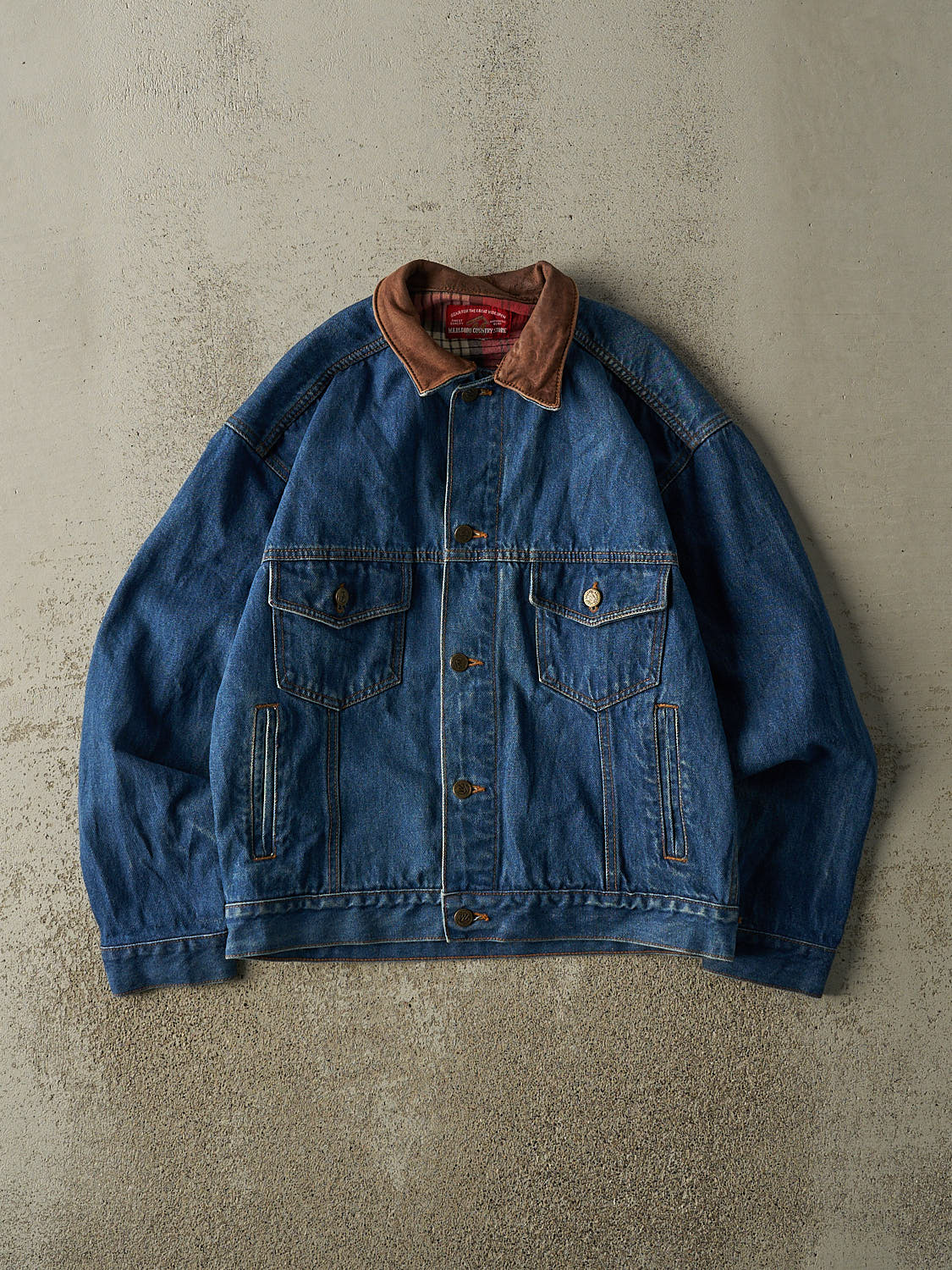Vintage 80s Dark Wash Marlboro Denim Jacket (S/M)