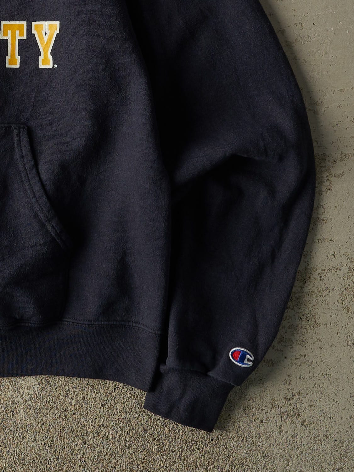 Vintage Y2K Navy Blue Kent State University Champion Hoodie (S/M)