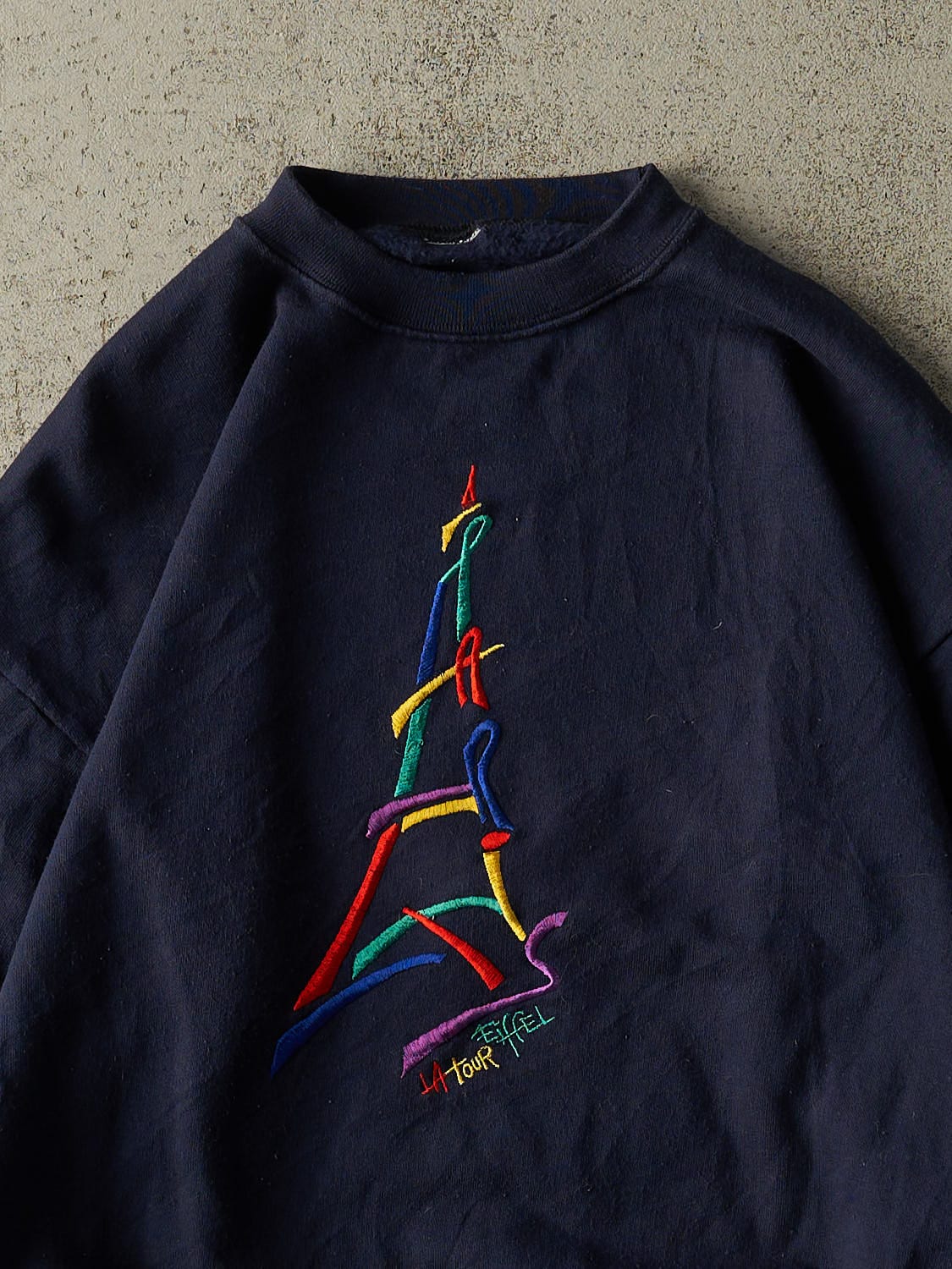 Vintage 90s Navy Blue Paris France Crewneck (S)