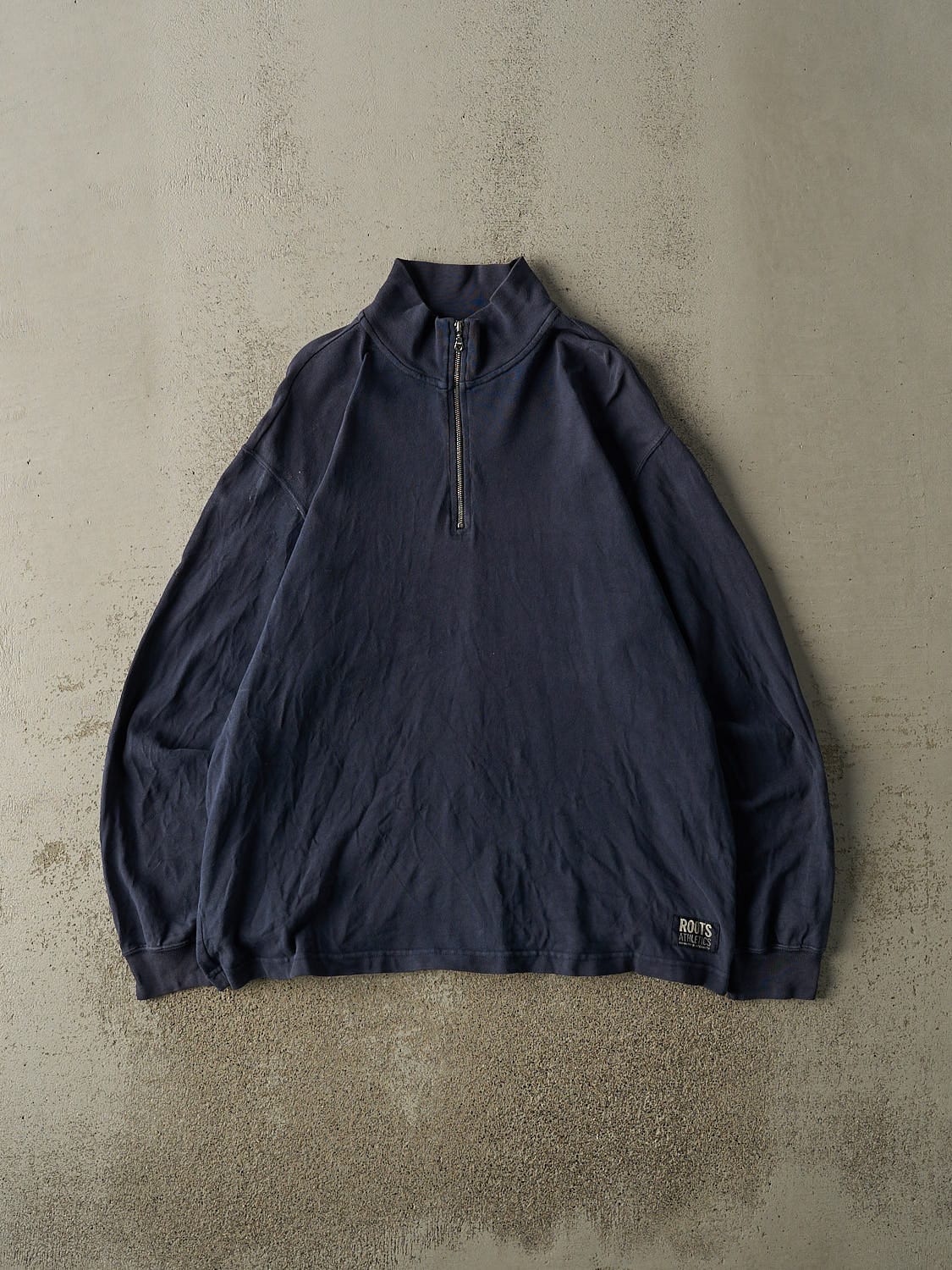 Vintage Y2K Navy Blue Roots Athletics Quarter Zip (L/XL)