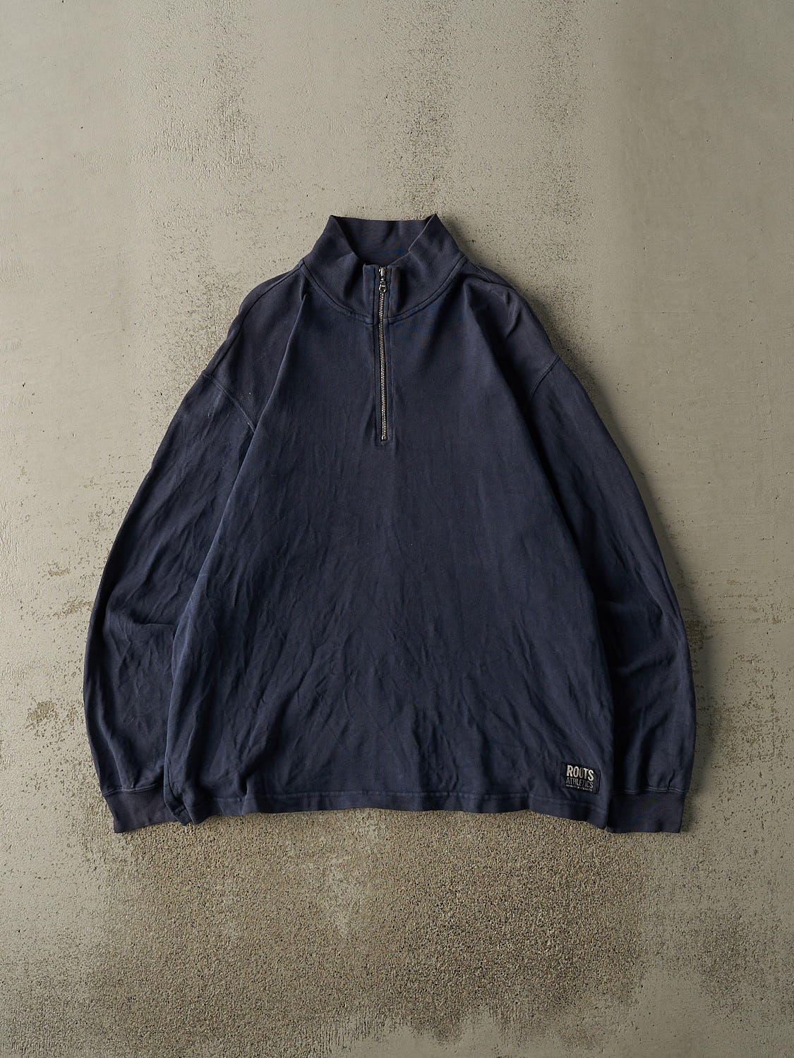 Vintage Y2K Navy Blue Roots Athletics Quarter Zip (L/XL)