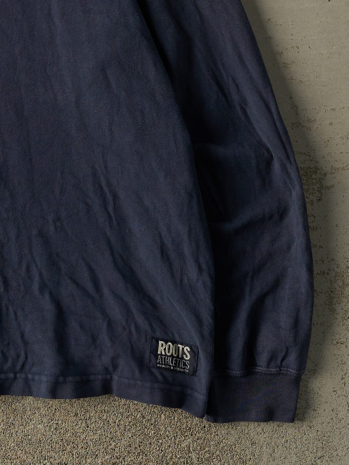 Vintage Y2K Navy Blue Roots Athletics Quarter Zip (L/XL)