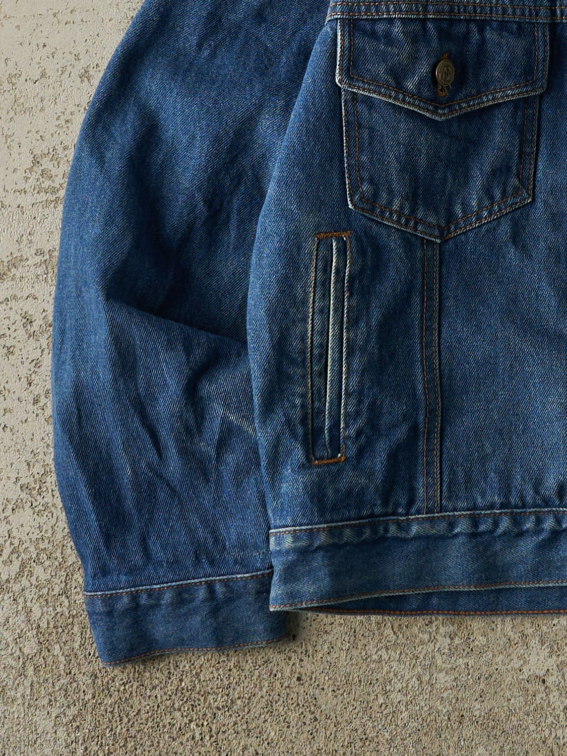 Vintage 80s Dark Wash Marlboro Denim Jacket (S/M)
