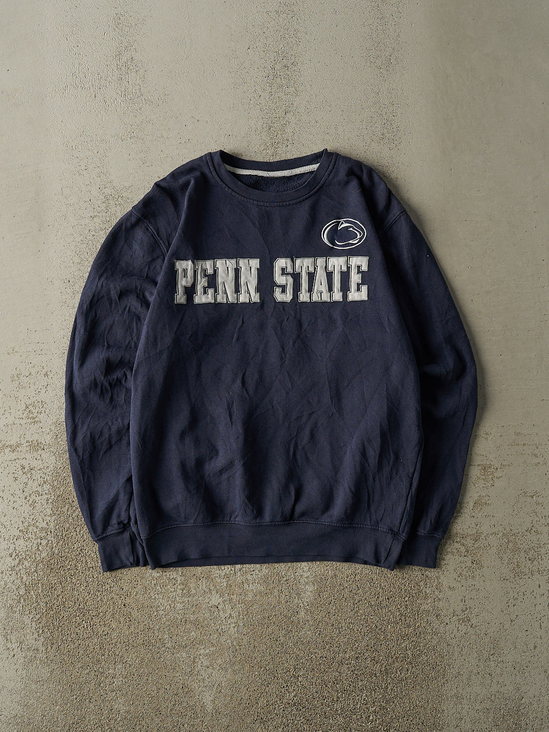 Vintage Y2K Navy Blue Penn State University Embroidered Crewneck (M)