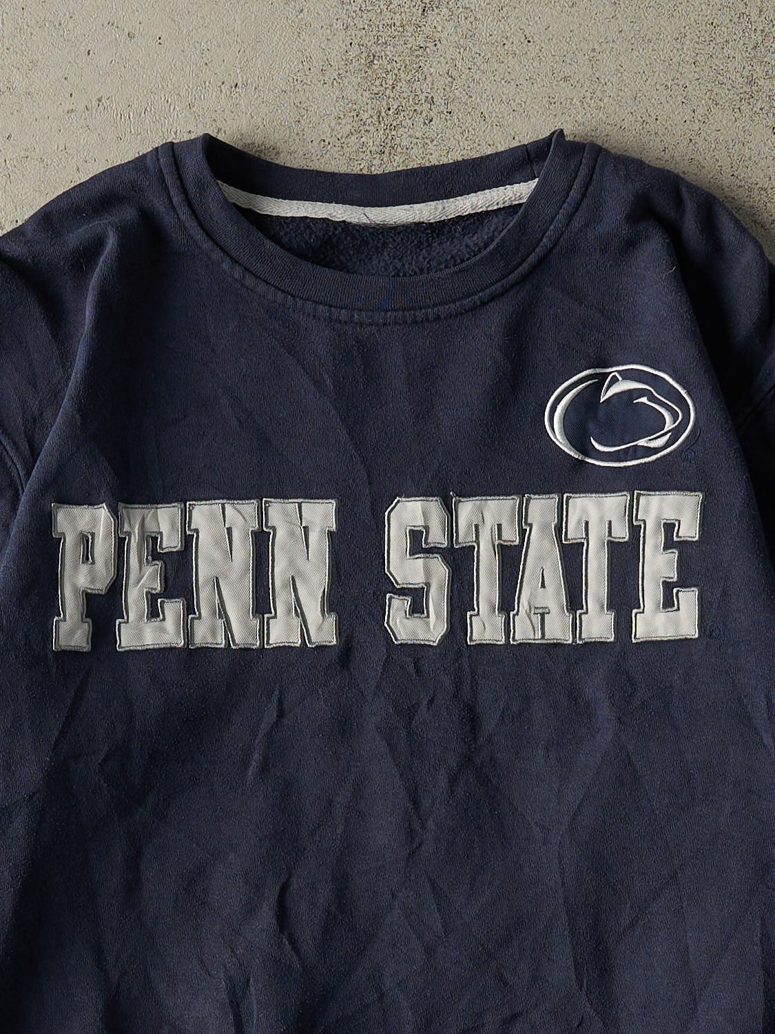Vintage Y2K Navy Blue Penn State University Embroidered Crewneck (M)
