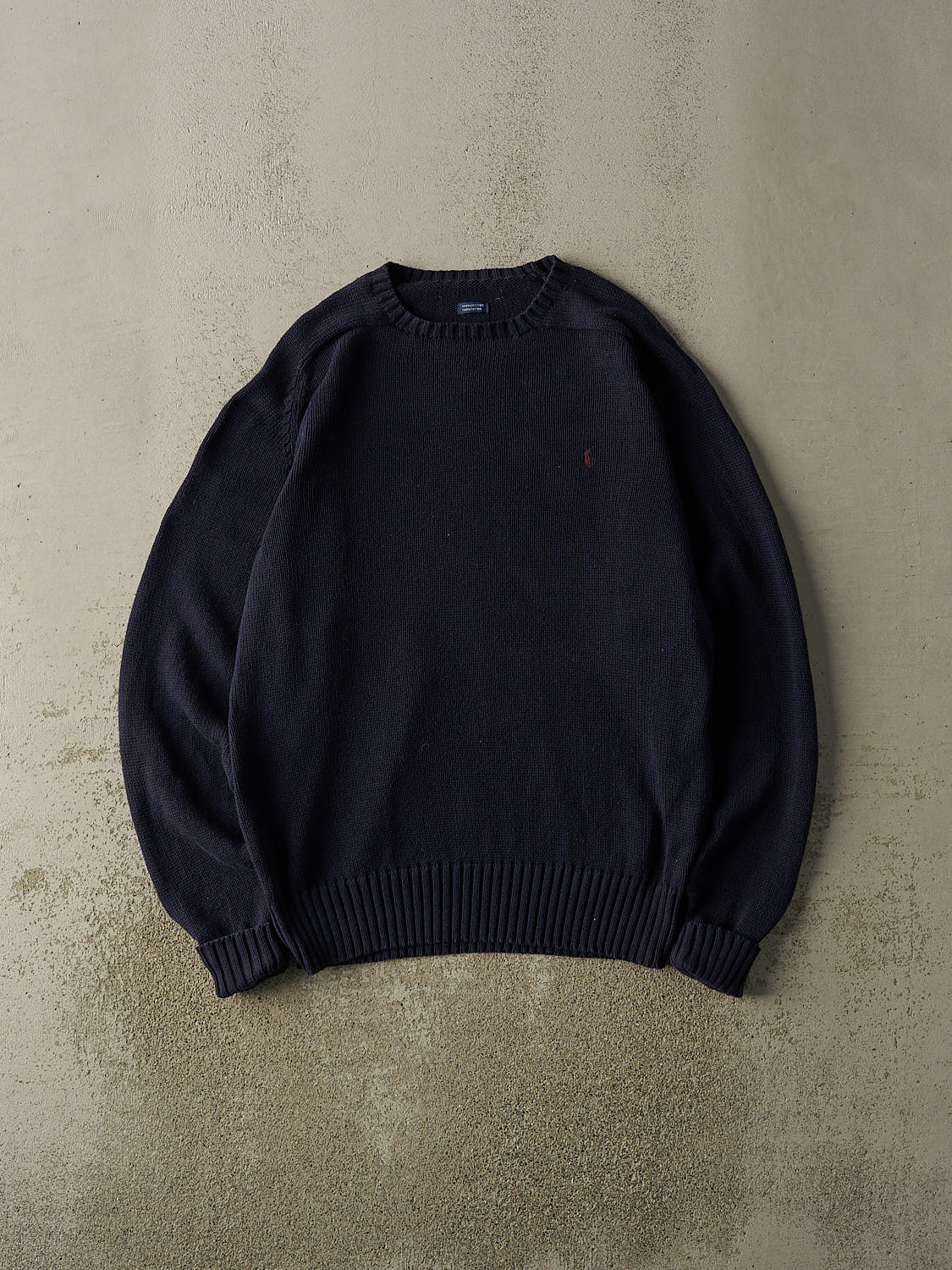 Vintage 90s Navy Blue Polo Ralph Lauren Knit (XL/XXL)