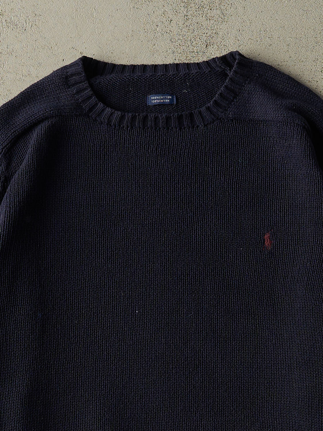 Vintage 90s Navy Blue Polo Ralph Lauren Knit (XL/XXL)