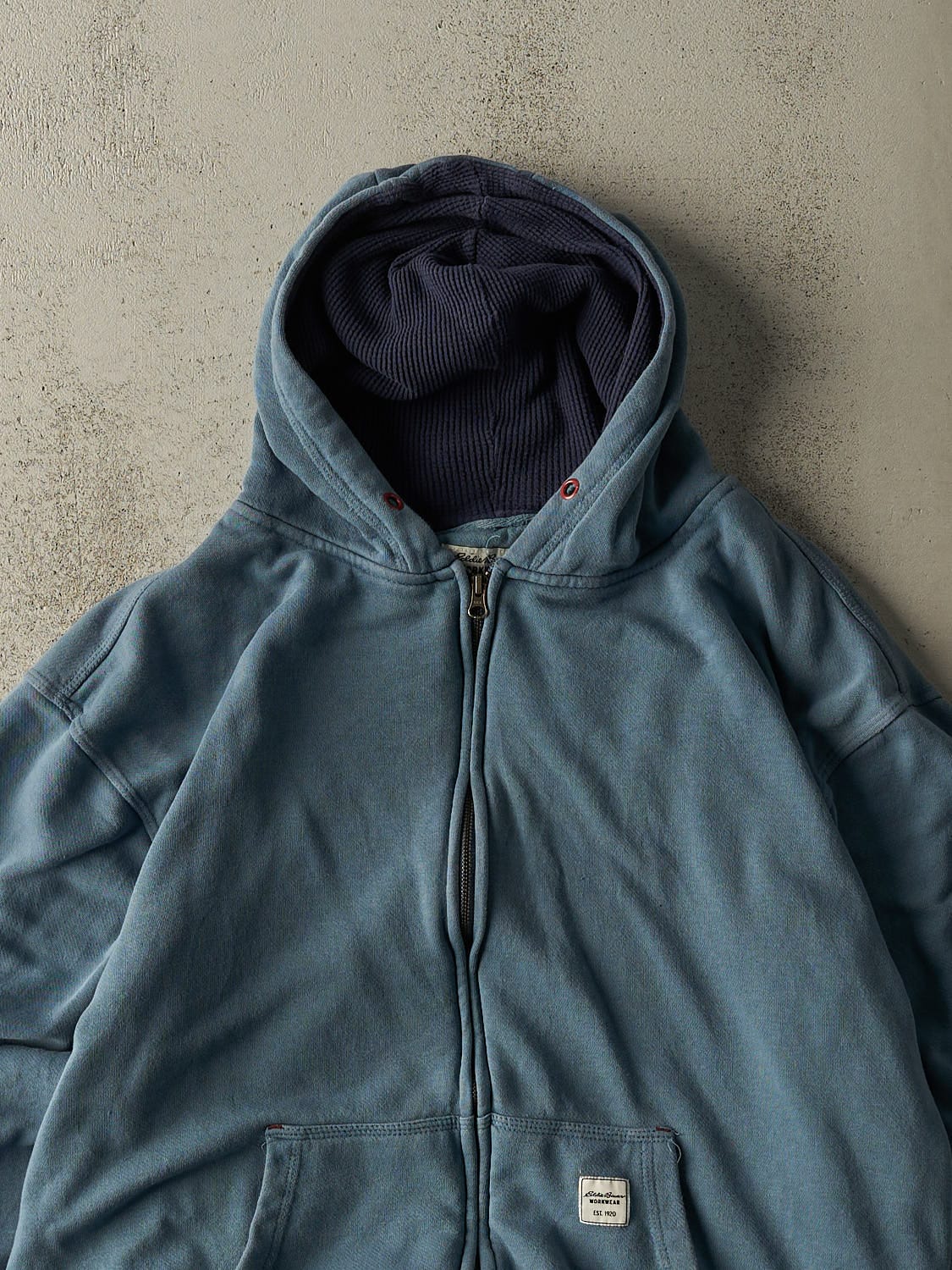 Vintage Y2K Teal Eddie Bauer Thermal Lined Zip Up Hoodie (L/XL)