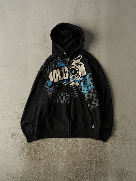ヴィンテージ ボルコム VOLCOM ジャケット Y2K ネイビー　L 刺繍 Vintage Y2K Black Volcom Zip Up Hoodie (L/XL) – Rebalance Vintage