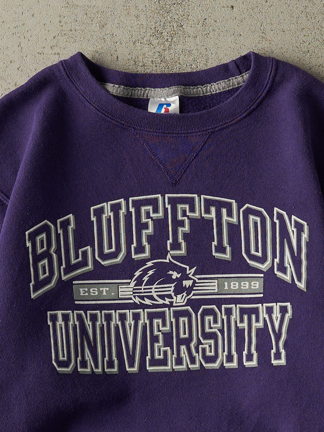 Vintage Y2K Purple Russell Athletic Bluffton University Crewneck (XS/S)