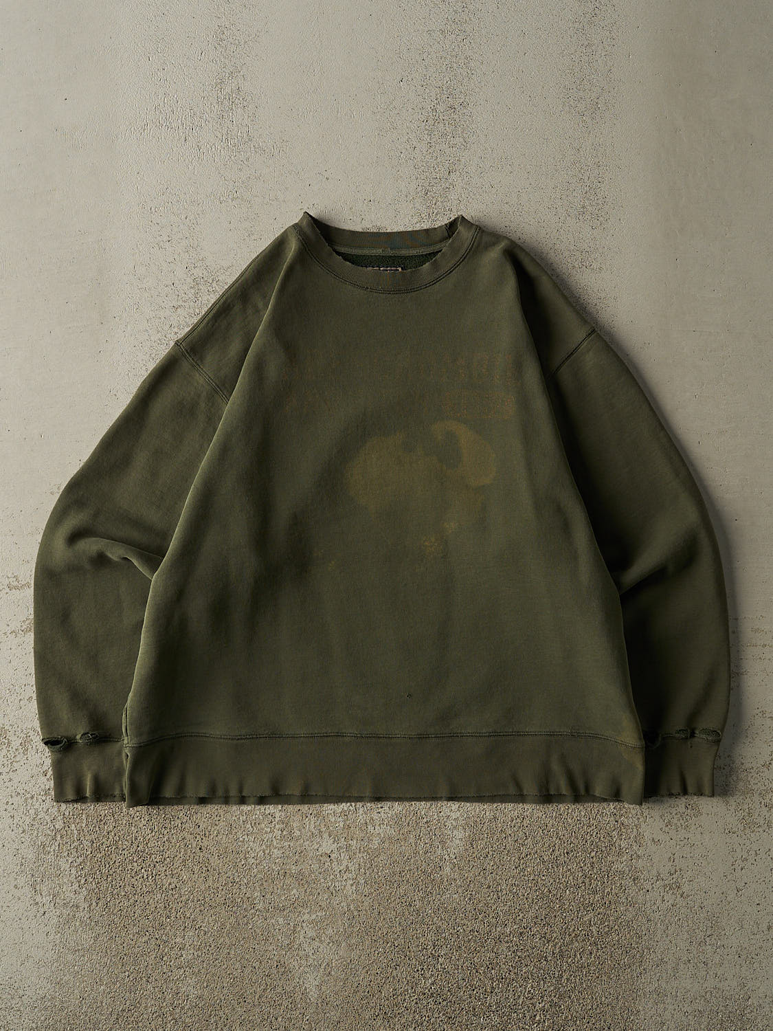 Vintage 90s Sun Faded Green Abercrombie & Fitch Logo Crewneck (L/XL)